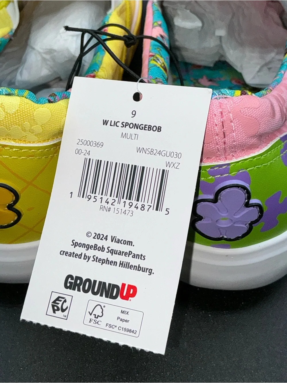 Ground Up SpongeBob SquarePants Patrick Star Slip-On Canvas Sneaker WNSB24GU030